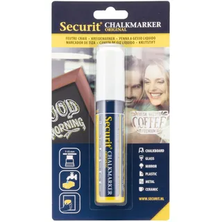 SecurIT® Securit Kreidetafel-Marker, 15 mm Strichbreite, Weiß Auf Wasserbasis