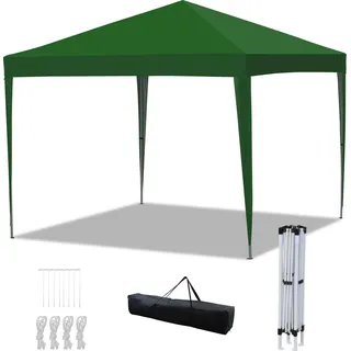 Izrielar Faltpavillon 3x3 m wasserdicht, Pavillon faltbar mit Tasche, stabiles Gartenzelt & Partyzelt für Garten, Camping, Strand & Outdoor, Grün - Grün