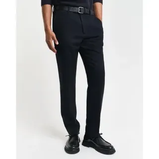 Gant für Herren. 1505305 Slim Fit Anzughose mit Fischgrätmuster in Marineblau (48), Lässig, Wolle