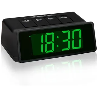 Timegyro 110 db Extra lauter digitaler LED-Wecker Batteriebetrieben für schwere Schläfer, AA-Batteriestrom/nur betrieben