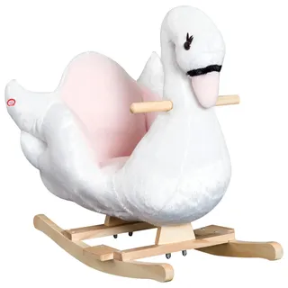Homcom Schaukeltier Schaukelpferd mit Musik für Baby ab 18 Monate 57 cm - Weiß