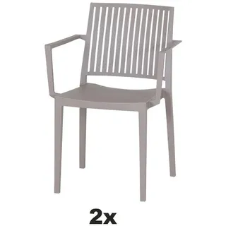 Siena Garden Stapelstuhl , Taupe , Kunststoff , 57x80x56 cm , stapelbar, gastro- und objekttauglich, wetterbeständig, UV-beständig , Gartenmöbel, Balkonmöbel, Balkonstühle