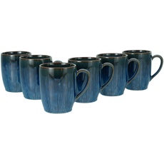 Bild CreaTable, 33086, Serie Sea Breeze Blau, 6-teiliges Geschirrset, Kaffeebecher Set aus Steinzeug