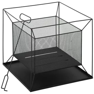 Tragbare Gartenfeuerstelle - Outdoor Feuerschale - Hängendes Design - Metall - Mit Anzünder - 45 x 45 x 43 cm - Schwarz