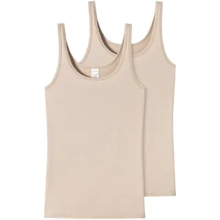 SCHIESSER Damen 2 Pack Trägertop Unterhemd - Modal Essentials Unterwäsche, Sand_162896, 40