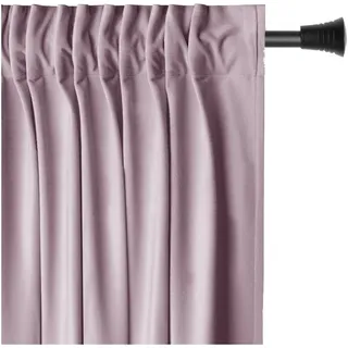 AmeliaHome Set Vorhang H 270 x B 140 cm mit Raffhalter 54 x 10 cm Velvet Optik Puderrosa 1 St. Kräuselband Wellenband Samt Halbverdunkelungsvorhang Fensterdekoration Dekoschal Dekorvorhang