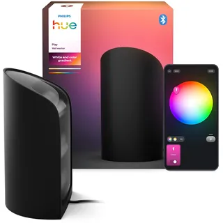Philips Hue Play Smart Wall Washer Schwarz, Weiß & Farblicht mit ColorCast-Technologie, Bluetooth-kompatibel, Sprachsteuerung mit Alexa, Apple Home & Google Assistant, 1er Pack