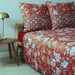 Bassetti Bettwäsche-Garnitur VICENZA Farbe ROT R1 Größe 200x200 + 2x80x80cm - Rot