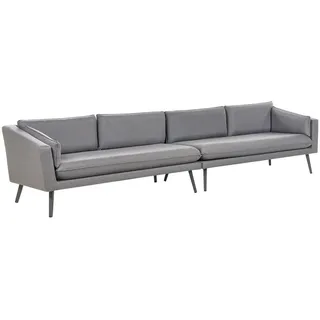 Beliani Garten Ecksofa 4-Sitzer grau modular Loretello , Textil , 320x70x76 cm , Gartenmöbel, Loungemöbel, Gartensofas & Loungesofas