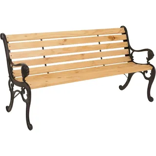 MCW Gartenbank O25 3-Sitzer Gusseisen Holz Kiefer 164cm Natur