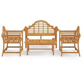 vidaXL 4-tlg. Garten-Lounge-Set Massivholz Teak - Braun