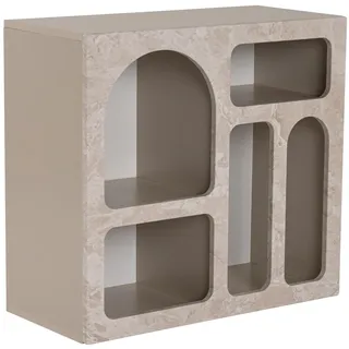 Hochwertiger Konsolentisch, Travertin-Marmor, Sandstone, 80 x 74 x 37 | 100% melaminbeschichtete Spanplatte | perfekt für modernes Homeoffice & Arbeitszimmer, elegantes & funktionales Design