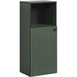 trendteam smart living - PureBliss - Standschrank - Grün - Rillenoptik - 1 offenes Fach + 1 Eonlageboden - (BxHxT) 40 x 95 x 31cm - Badezimmerschrank mit edlem Metallgriff