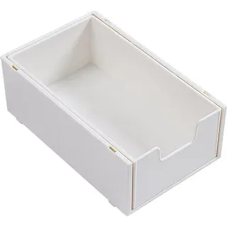Schreibtisch-Ordnungssystem mit Aufnahmeregister, Weiß, 18,5 x 11,5 x 7 cm, für Schmuckboxen, Kosmetikbeutel und Büroaccessoires. - Weiß