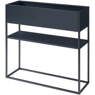[en.casa] Blumenständer Joensuu 80 x 80 x 25 cm Schwarz