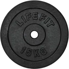 LIFEFIT Hantelscheiben, schwarz, 15 kg