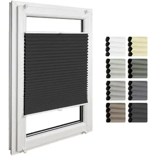 Home-Vision Premium Doppelplissee mit Klemmfix Weiß-Schwarz B70 x H120cm | Wabenplissee ohne Bohren Modern Klemmfix Blickdicht Plissee Sonnenschutz Hitzeschutz Jalousie für Fenster Thermo