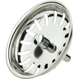tecuro Siebkörbchen Siebkorb Ø 81 mm mit Metall-Führungsstange 8 mm und Kugel - Silber