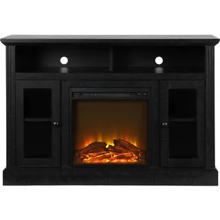 Ameriwood Chicago Elektrischer Kamin-TV-Konsole 50" Schwarze Eichenoptik