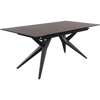 Novel Esstisch , Grau, Schwarz , Metall, Glas, Keramik , rechteckig , konisch , 95x76x180-230 cm , ausziehbar , Esszimmer, Esstische, Esstische Keramik