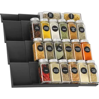 Okiuen Gewürzregal Schublade Gewürz Organizer Schubladeneinsatz Einstellbare Breite Gewürzhalter von 30cm bis 60cm Gewürzschublade Ordnungssystem Gewürzeinsatz