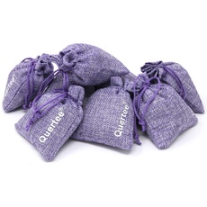 Quertee 8 x Lavendelsäckchen Leinen | Duftsäckchen mit je 15 g (120 g insgesamt) französischen Lavendel als Mottenschutz - Violette Leinensäckchen gefüllt mit Lavendelblüten aus Frankreich