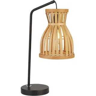 Licht-Erlebnisse Tischlampe Boho 45 cm Bambus Metall E14 Schwarz Natur