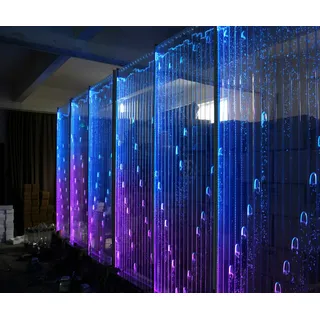 Moderne Trennwand Wasser Wände LED Wasserwand Beleuchtete Wand Säulen 60x240cm - Transparent