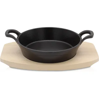 Krüger Toledo Servierpfanne 18 cm mit Holzteller