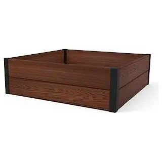Keter Maple Hochbeet braun, Kunststoff mit Holzstruktur, Maße: 106x106x32cm, quadratisch, wetterfest, robust, auch als Kräuter-oder Blumenbeet verwendbar, Kapazität 332l