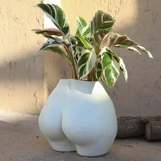 frozzur Körper-Pflanzgefäß Butt Vase, weibliche Körper Blumentöpfe mit Drainagelöchern, Harz Blumenübertopf Modern, Modernes Design Boho Formstücke, Künstliche Faux Topfblume für Wohnkultur Indoor