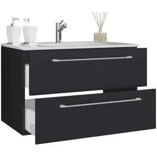 VCM Badmöbel-Set Badinos 2-tlg. Schwarz