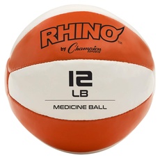 Champion Sports Medizinball aus Leder, Orange/Weiß, 5-5,4 kg