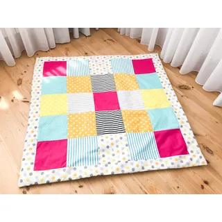 Krabbeldecke Patchwork Decke Spieldecke Babydecke 150x150cm DS2 KOSPU