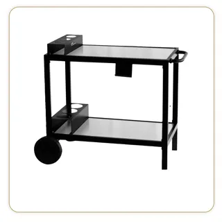 LITTLE BALANCE 8573 Multi-Pro Wagen für Grillplatte, Servierwagen mit Rollen, Stahl 1090 x 570 x 870 mm, Edelstahl/Schwarz