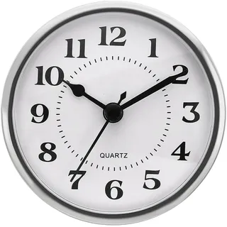 PATIKIL 90mm Quarz Uhrwerk Wanduhr, Stille Arabische Ziffern Kaminuhren, Ersatz für Tischuhr, Stehuhr, Standuhr (Silberton/Weiß Stil 4)