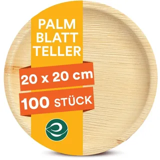ECO SOUL Bambus teller 8"(20 cm) Papteller Einwegteller(100 Stück)