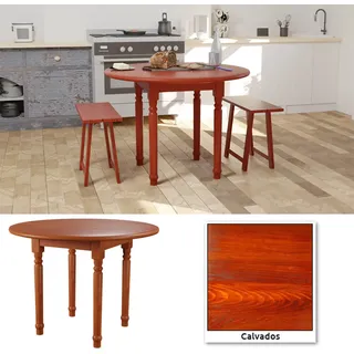 Esstisch klein, 70 x 75 cm (Ø x H) Kirche, runder vintage Küchentisch, Industrie-Design, vintagebraun-schwarz Esstisch Esszimmertisch Wohnzimmer Küchentisch