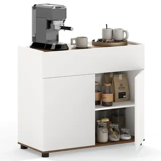 Fantask Buffetschrank mit Arbeitsplatte 2 Türen  Weiß