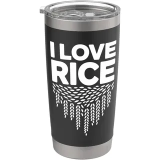 Ich liebe Reis Asiatische Küche Food-Fan Doppelwandiger Edelstahl-Thermobecher