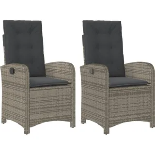 vidaXL Gartensessel 58,5 x 58,5 x 93 cm grau 2 St.