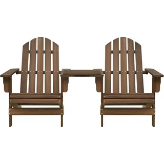 vidaXL Adirondack-Gartenstühle mit Tisch Massivholz Tanne Braun - Braun