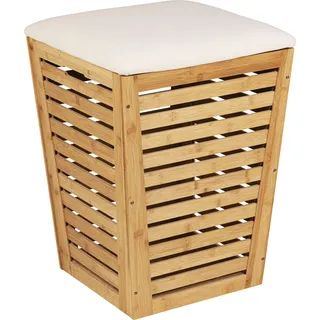 Wenko Wäschetruhe mit Sitzpolster, beige