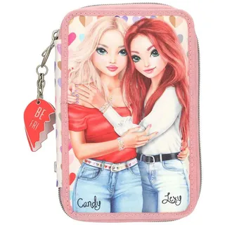 DEPESCHE Buntstift "2-Fach Federtasche HEART TO HEART TOPModel 5,5 x 12 x 19 cm rosa", rosa