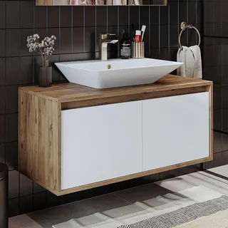 Roomart Atlantic, Waschbecken mit Unterschrank 100 cm, in 5 Farben, Badezimmermöbel