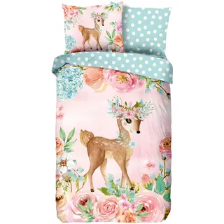 Good Morning Kinder Bettwäsche-Set Sweet 140×200/220 cm - Rosa