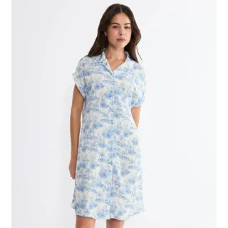 Nachthemd TRIUMPH "Boyfriend Fit NDW X", Damen, Gr. 38, N-Gr, blau (blau, light combination), Single Jersey, Obermaterial: 100% Viskose, Kleider Nachthemd, bequem und stilvoll