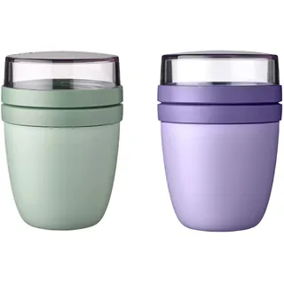 Mepal - Lunchpot Ellipse Mixed - Vivid Lilac + Nordic Sage – 500 ml praktischer Reisebecher, Joghurtbecher, To go Becher – Geeignet für Tiefkühler, Mikrowelle und Spülmaschine, 700 ml