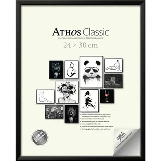 Bilderrahmen , Schwarz , Metall, Kunststoff, Papier, Holzwerkstoff , rechteckig , 24x30x1.8 cm , Bilder & Rahmen, Bilderrahmen, Bilderrahmen & Fotorahmen