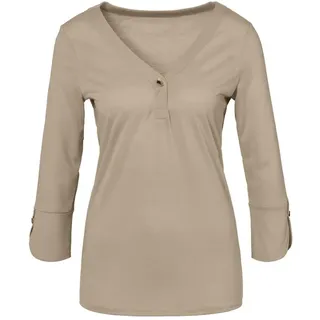 LASCANA Blusenshirt mit Knopfdetails Beige 36/38